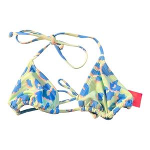 Xhilaration Juniors Green and Blue Spaghetti Bikini Top Sz XS NWT